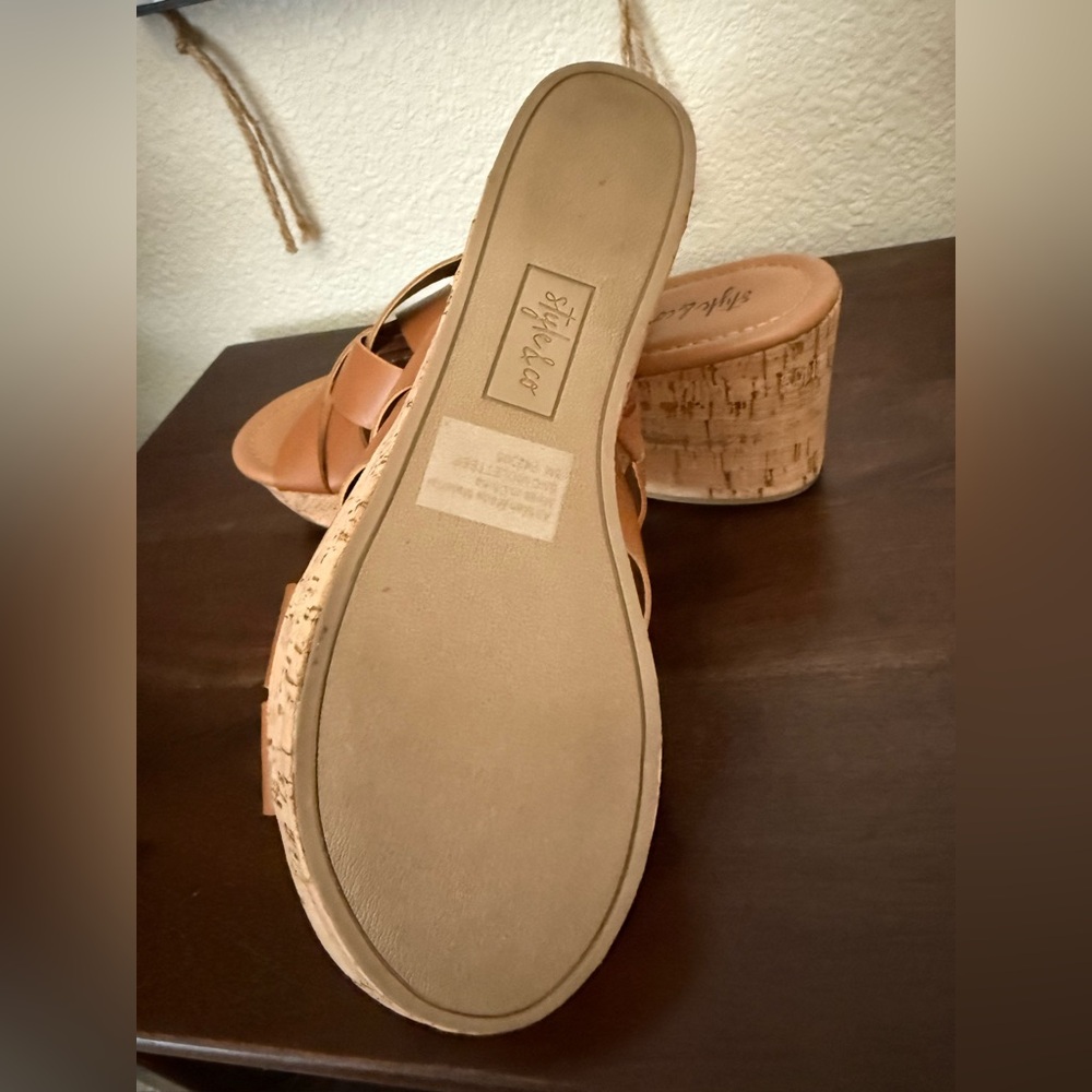 Style & Co. Brown Wedge Sandals - Picture 4 of 4